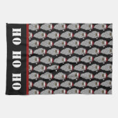 黒いサンタクロースのクリスマスの休日 キッチンタオル (横)