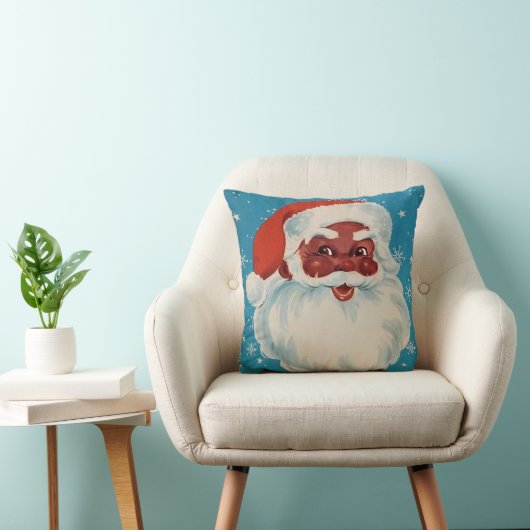 黒いサンタクロースのクリスマスの枕ヴィンテージのスタイル クッション (椅子)