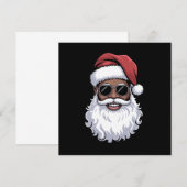 黒いサンタクロース ブラッククリスマス サンタ アフロ アフリカ系アメリカ人 招待状 (正面/裏面)
