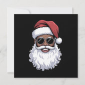 黒いサンタクロース ブラッククリスマス サンタ アフロ アフリカ系アメリカ人 招待状 (正面)
