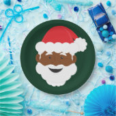 黒いサンタブラウンの肌のクリスマス ペーパープレート (パーティー)