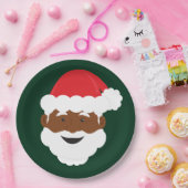 黒いサンタブラウンの肌のクリスマス ペーパープレート (パーティー)