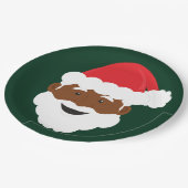 黒いサンタブラウンの肌のクリスマス ペーパープレート (アングル)