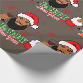 黒いサンタ·パパのお父さん、クリスマスの新年 ラッピングペーパー (角)