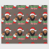 黒いサンタ·パパのお父さん、クリスマスの新年 ラッピングペーパー (フラット)