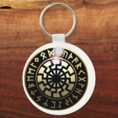 黒いサンホイール キーホルダー (正面)