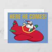 黒いサン飛んでいるタが飛行機に シーズンポストカード (正面/裏面)