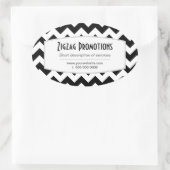 黒いシェブロンのプロモーションシール 楕円形シール (バッグ)