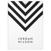 黒いシェブロンのモダンのミニマリストとの白 クリップボード (裏面)