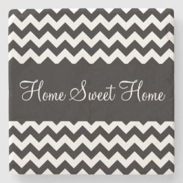 黒いシェブロンデザイナーは縞で飾ります ストーンコースター