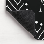 黒いシェブロンパターン|黒いモノグラム マウスパッド (コーナー)