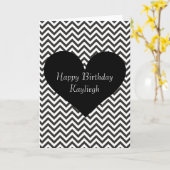 黒いシェブロン カード (黄色い花)