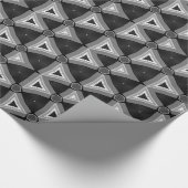 黒いシェード+白い三角形のパターンが適用される ラッピングペーパー (角)