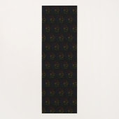 黒いシカラフルックなハートの花 ヨガマット (裏面)