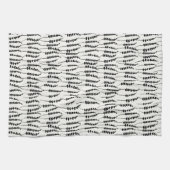 黒いシダプリントオンキッチンタオル キッチンタオル (横)