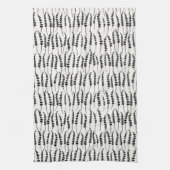 黒いシダプリントオンキッチンタオル キッチンタオル (縦)