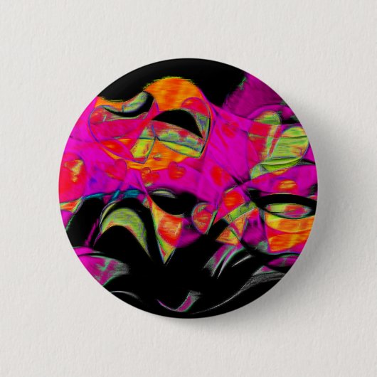 黒いシフォンの踊りのハート 缶バッジ (正面)