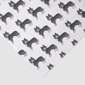 黒いシベリアンハスキーのかわいい犬の模様 薄葉紙 (詳細)