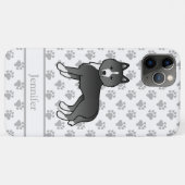 黒いシベリアンハスキーのキャラクターデザインの犬と名前 Case-Mate iPhoneケース (裏面(横))