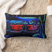 黒いシボレー・カマロZL1の尾ライトおよびデカール ランバークッション (ブランケット)