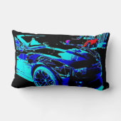 黒いシボレー・カマロZL1の尾ライトおよびデカール ランバークッション (裏面)