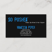 黒いシマウマのプリントの青い唇は名刺を構成します 名刺 (裏面)