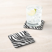 黒いシマウマのプリントパターン コースター (右側)