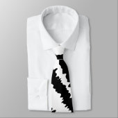 黒いシマウマのプリントパターン ネクタイ (タイ)