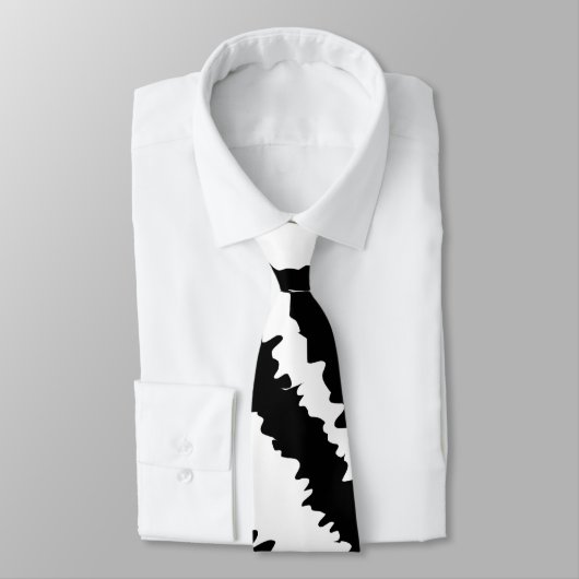 黒いシマウマのプリントパターン ネクタイ (タイ)