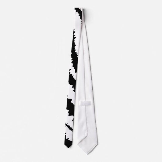 黒いシマウマのプリントパターン ネクタイ (裏面)