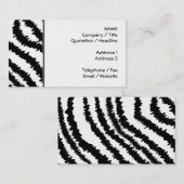 黒いシマウマのプリントパターン 名刺 (正面/裏面)