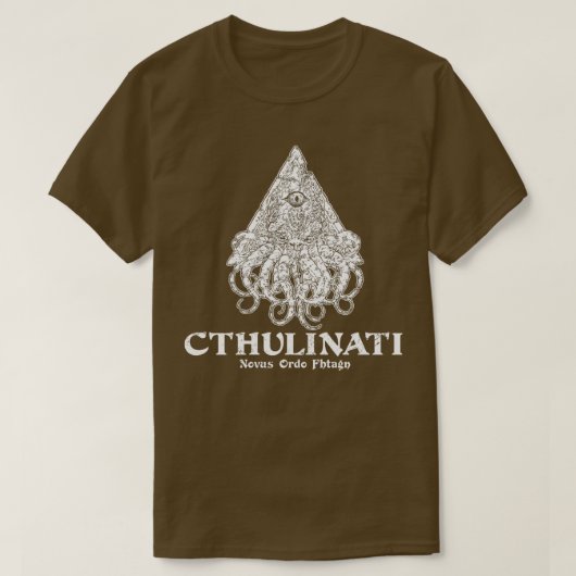 黒いシャツのためのCtulinati Tシャツ (デザイン正面)