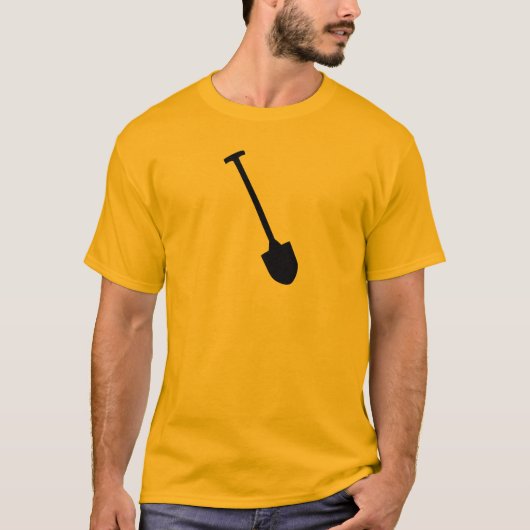 黒いシャベル踏鋤アイコン Tシャツ (正面)