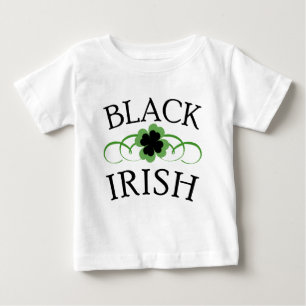 黒いシャムロックを持つ黒のアイルランド語 ベビーTシャツ