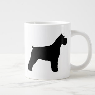 黒いシュナウザー犬シルエット ジャンボコーヒーマグカップ