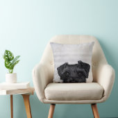 黒いシュナウツァーのMiart著元の絵画のプリント クッション (椅子)