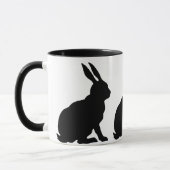 黒いシルエットのウサギたち マグカップ (左)