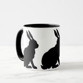 黒いシルエットのウサギたち マグカップ (正面左)