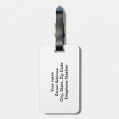 黒いシルエットのスキューバダイバー ラゲッジタグ (裏面縦)