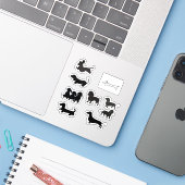 黒いシルエットのダックスフント シール (ノートパソコンとiPhone)