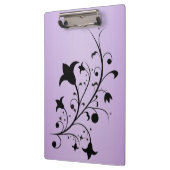 黒いシルエットの抽象芸術スクロールによっては紫色が開花します クリップボード (左)