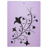 黒いシルエットの抽象芸術スクロールによっては紫色が開花します クリップボード (裏面)