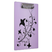 黒いシルエットの抽象芸術スクロールによっては紫色が開花します クリップボード (右)