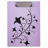 黒いシルエットの抽象芸術スクロールによっては紫色が開花します クリップボード (正面)
