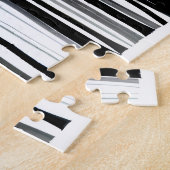 黒いシルエットの木と秋の色 ジグソーパズル (側面)