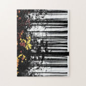 黒いシルエットの木と秋の色 ジグソーパズル (縦)