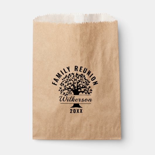 黒いシルエットの木 家族再会記念品 ギフト フェイバーバッグ (正面)