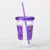 黒いシルエットツリーの枝紫色の空 アクリルタンブラー (左)