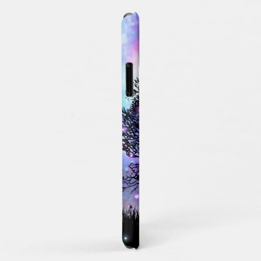 黒いシルエットツリーを持つ宇宙の虹の空 Case-Mate iPhoneケース (裏面/右)