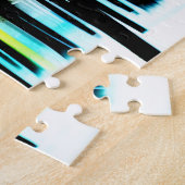 黒いシルエットフォレストを介したカラーの拡散 ジグソーパズル (側面)